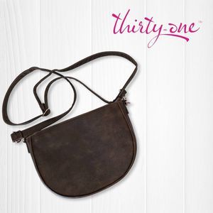 Jewell by Thirty One Womens Sling Bag Long Adjustable Straps Chocolate Brown